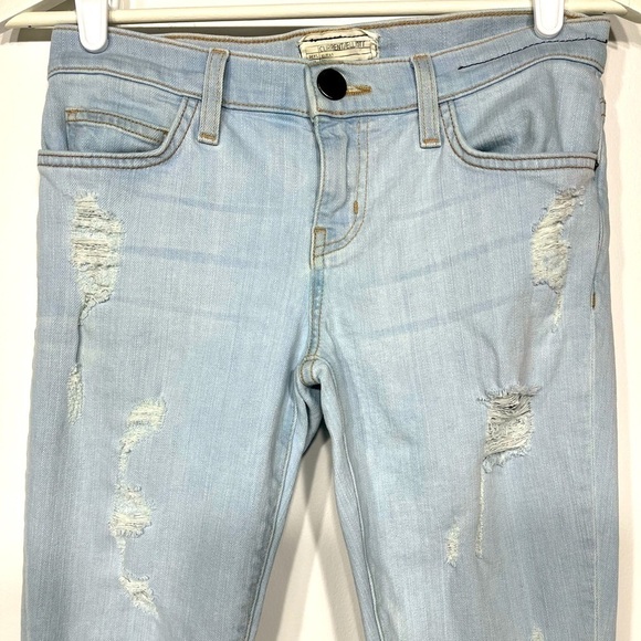Current Elliott the stiletto chalky indigo shredded jeans light blue 26 - Picture 3 of 10